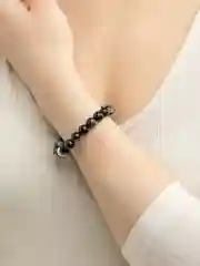 Черный браслет женский из натурального камня агат, 8 мм