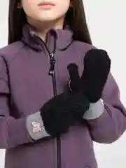 Черный варежки детские для девочки