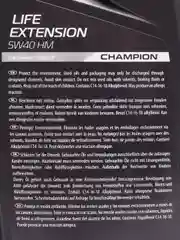 Автомобильное синтетическое моторное масло Champion Life Extension, 5w40 HM, 1 л