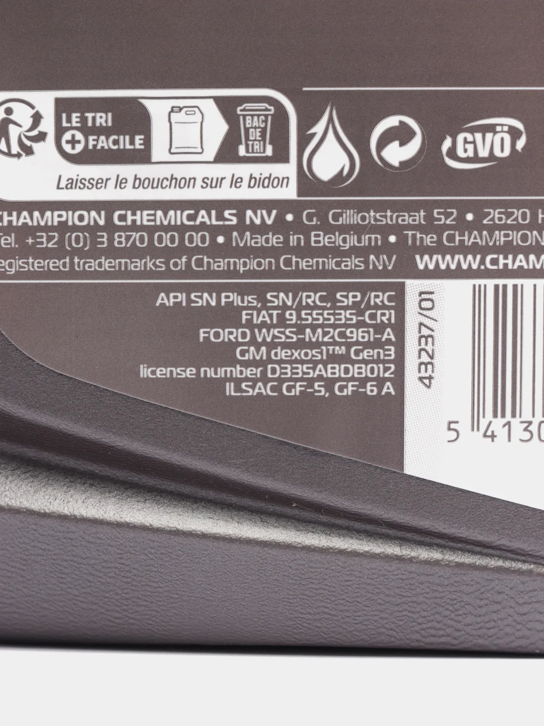Автомобильное синтетическое моторное масло Champion Eco Flow, 5w30, SP/RC, D1-3, 1 л