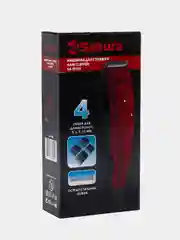 Красный машинка для стрижки волос Sakura SA-5111R, 4 насадки