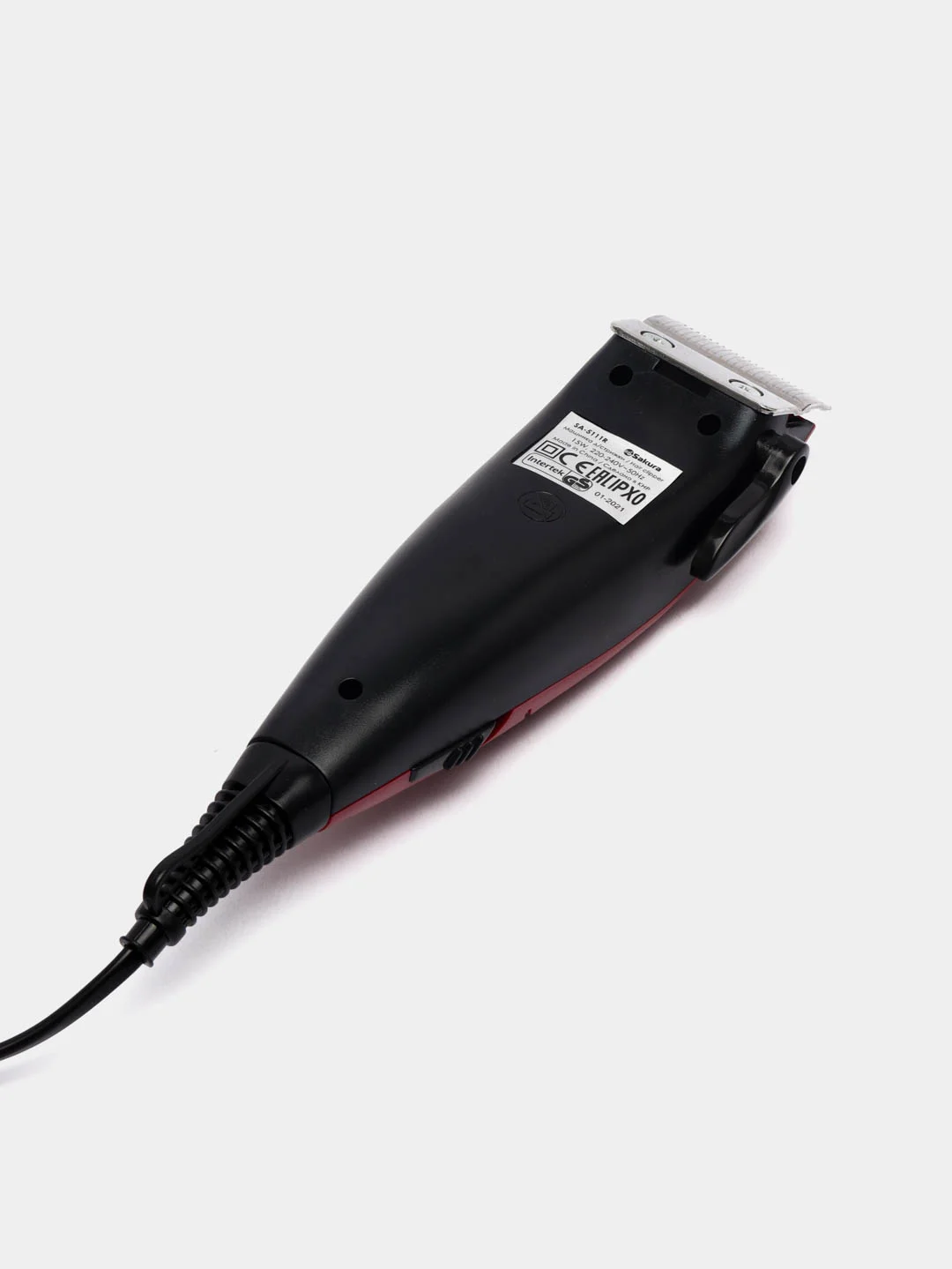 Красный машинка для стрижки волос Sakura SA-5111R, 4 насадки