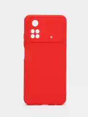 Красный чехол Xiaomi Poco M4 Pro 4G (Сяоми Поко М4 Про 4Г), прозрачный