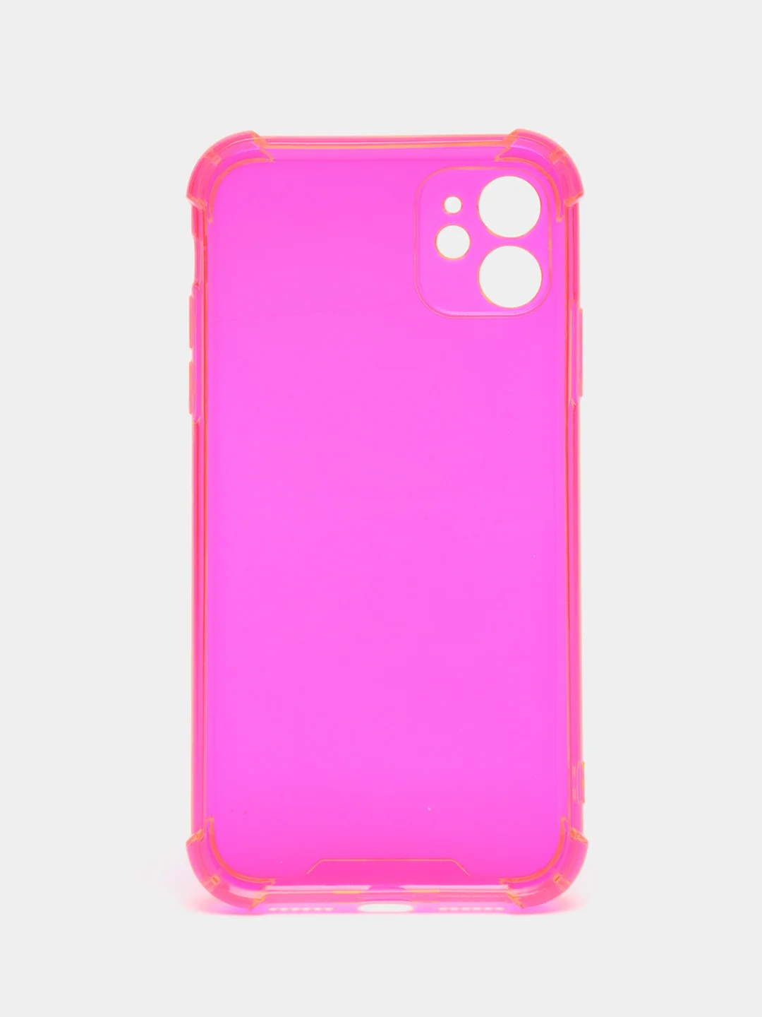 Красный силиконовый прозрачный противоударный, неоновый чехол для iPhone 11 / 12 с защитой камеры