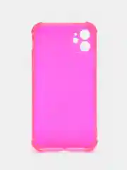 Красный силиконовый прозрачный противоударный, неоновый чехол для iPhone 11 / 12 с защитой камеры
