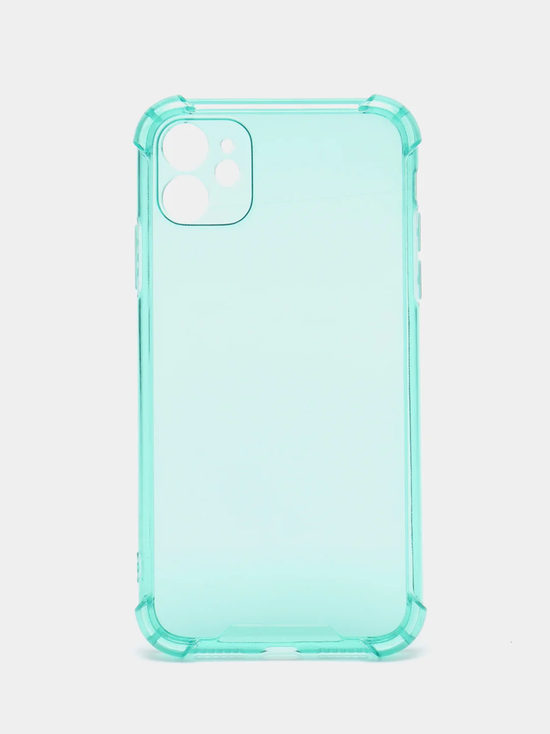 Белый силиконовый прозрачный противоударный, неоновый чехол для iPhone 11 / 12 с защитой камеры
