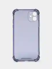 Розовый силиконовый прозрачный противоударный, неоновый чехол для iPhone 11 / 12 с защитой камеры