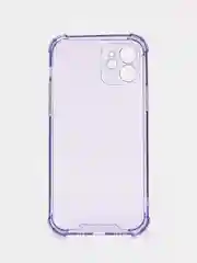 Фиолетовый силиконовый прозрачный противоударный, неоновый чехол для iPhone 11 / 12 с защитой камеры