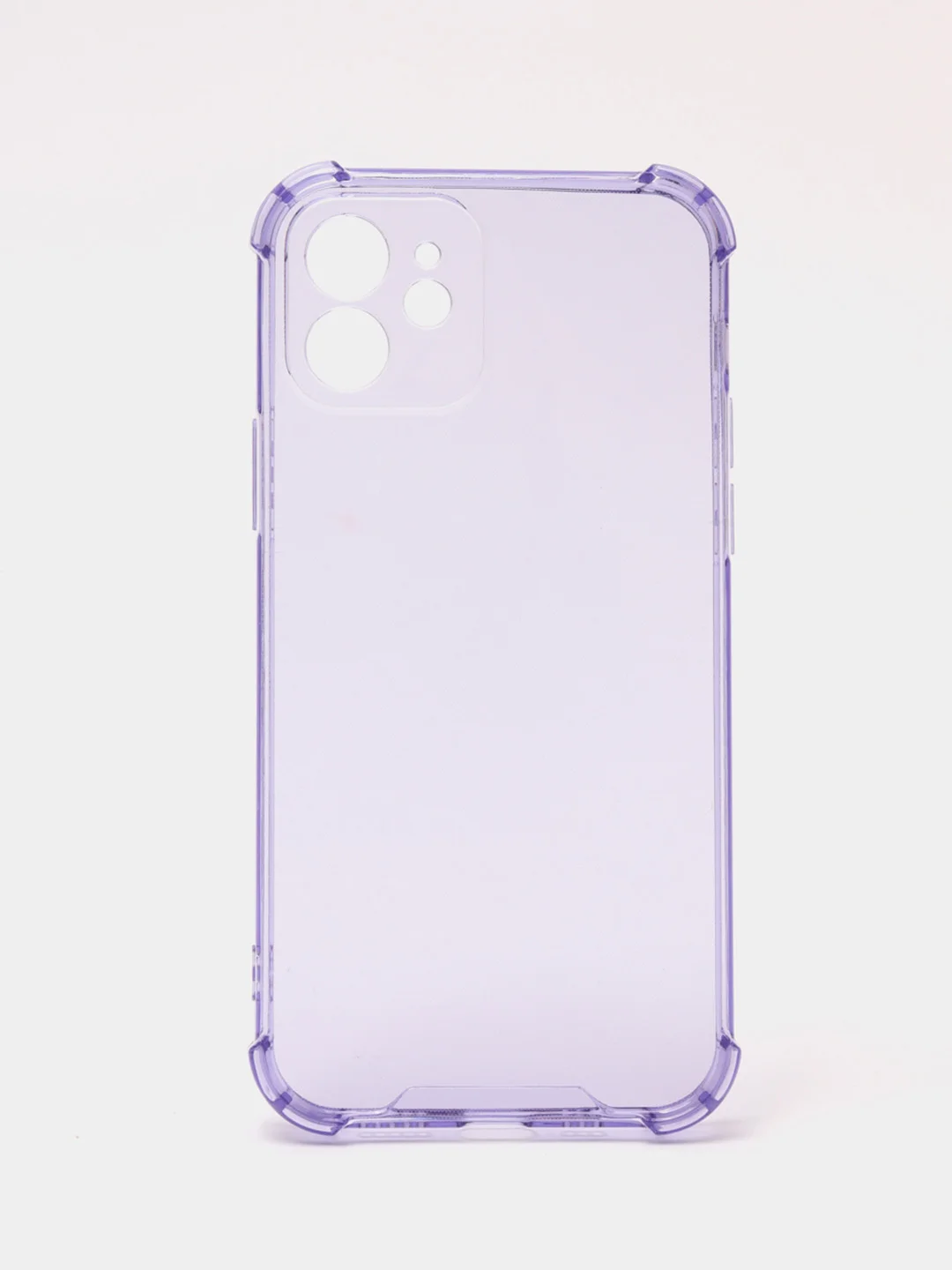 Фиолетовый силиконовый прозрачный противоударный, неоновый чехол для iPhone 11 / 12 с защитой камеры