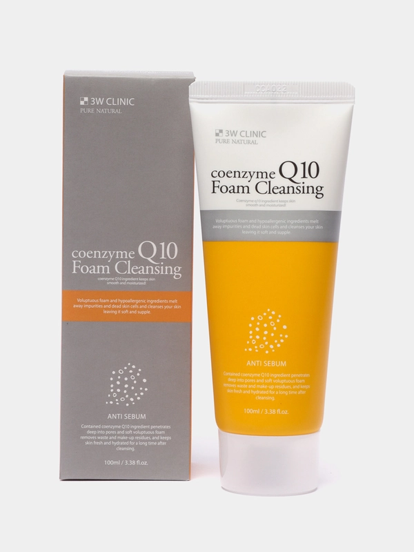 Пенка для умывания лица с коэнзимом Coenzyme Q10  3W Clinic/ Корейсская косметика