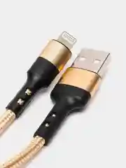 Золотой usb кабель LIGHTNING, 100 см для зарядки и передачи данных
