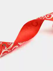 Красный репсовая лента, с узором, 25 мм