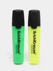 Текстмаркер ErichKrause "Visioline V-12", желтый, зеленый, 2 штуки