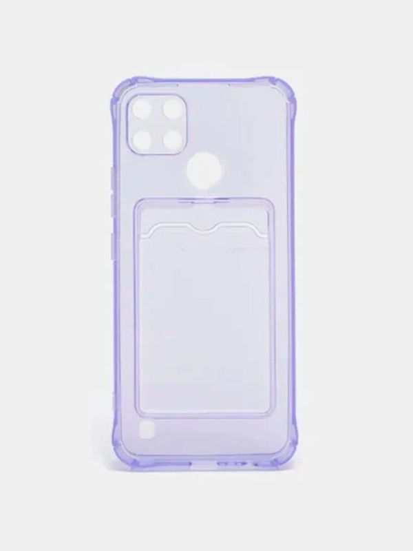 Противоударный чехол с карманом для карт Realme C21, C25, C11, 2021, C25, C30, C31, C33, C35