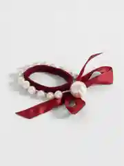 Красный резинка для волос, с жемчугом