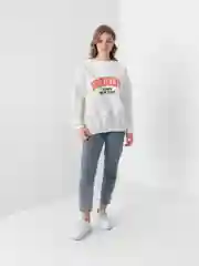 Белый свитшот женский, утепленный