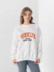 Белый свитшот женский, утепленный