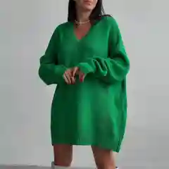 Зеленый свитер женский