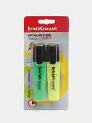 Текстмаркер ErichKrause "Visioline V-12", желтый, зеленый, 2 штуки