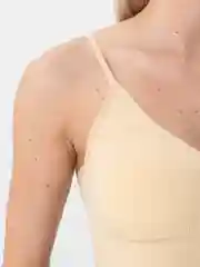 Бежевый топ базовый, короткий