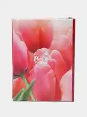 Кораллово-розовый фотоальбом 100 фото, 10х15, "Цветы", твёрдая обложка