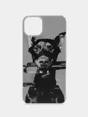 Серый силиконовый чехол на Apple iPhone 14 Plus / Айфон 14 Плюс прозрачный, с рисунком