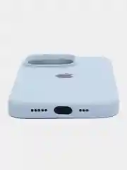 Голубой чехол Silicone Case для iPhone (айфон) 7, 8, XS, XR, 11, 12, 13, XS Max, Pro, Max, Plus, силиконовый