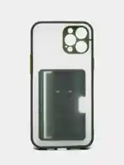 Зеленый чехол с карманом для карт на iPhone 7, 8, XR, 11, 12, 13, Pro, Max, SE, магнит, подставка