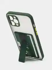 Зеленый чехол с карманом для карт на iPhone 7, 8, XR, 11, 12, 13, Pro, Max, SE, магнит, подставка
