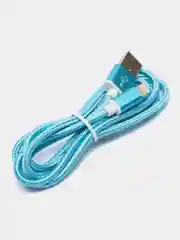 Голубой usb кабель LIGHTNING, 100 см для зарядки и передачи данных