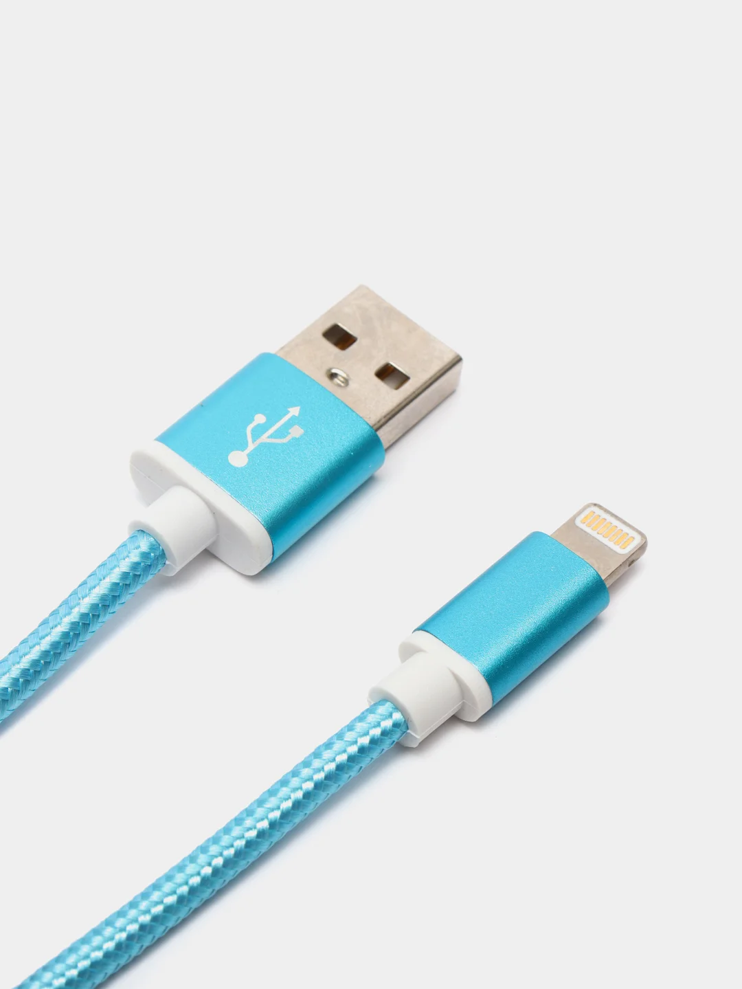 Голубой usb кабель LIGHTNING, 100 см для зарядки и передачи данных