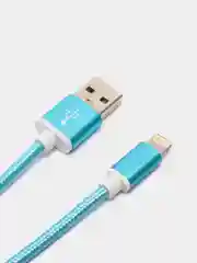 Голубой usb кабель LIGHTNING, 100 см для зарядки и передачи данных