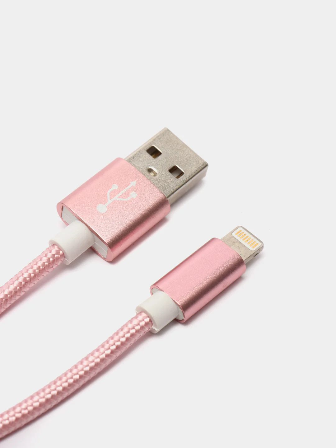 Розовый usb кабель LIGHTNING, 100 см для зарядки и передачи данных