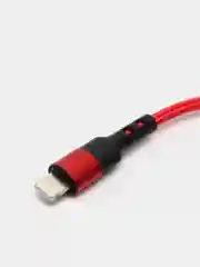 Красный usb кабель LIGHTNING, 100 см для зарядки и передачи данных
