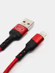 Красный usb кабель LIGHTNING, 100 см для зарядки и передачи данных