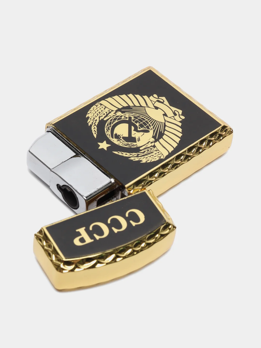 Зажигалка "СССР", газовая, черная, 1 х 3,5 х 6 см