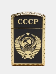 Зажигалка "СССР", газовая, черная, 1 х 3,5 х 6 см