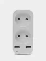 Сетевой адаптер с двойной розеткой и с 2 USB портами