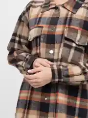 Оранжевый клетчатая рубашка женская