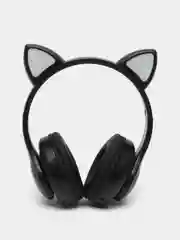 Черный беспроводные наушники Cat Ear STN-28, с кошачьими светящимися ушками