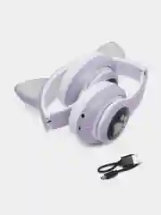 Лавандовый беспроводные наушники Cat Ear STN-28, с кошачьими светящимися ушками
