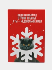 Ежедневник в тонкой обложке "Недовольное лицо", А5, 80 л