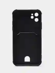 Черный чехол для iPhone 11, 12, 13, с карманом для карт, противоударный