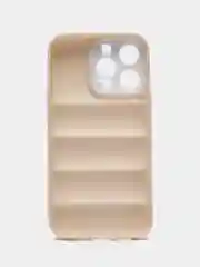 Белый чехол пуховик для iPhone 11 / 12 ProMax / 13 Pro Max на айфон про макс