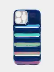 Синий чехол пуховик для iPhone 11 / 12 ProMax / 13 Pro Max на айфон про макс