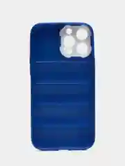 Синий чехол пуховик для iPhone 11 / 12 ProMax / 13 Pro Max на айфон про макс