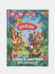 Цветная бумага Creativiki, двухсторонняя, А4, 16 цветов