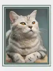 Алмазная мозаика "Котик" на подрамнике, 40 х 50 см