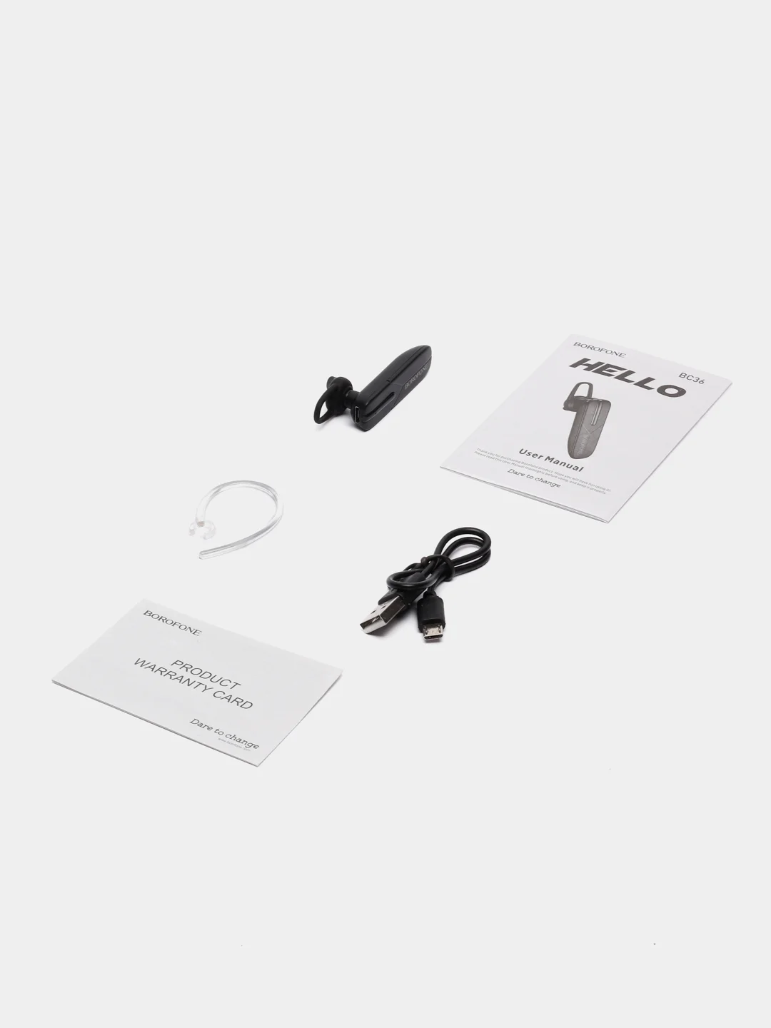 Черный беспроводная гарнитура Borofone BC36 Lucky, Bluetooth, BT v5.0