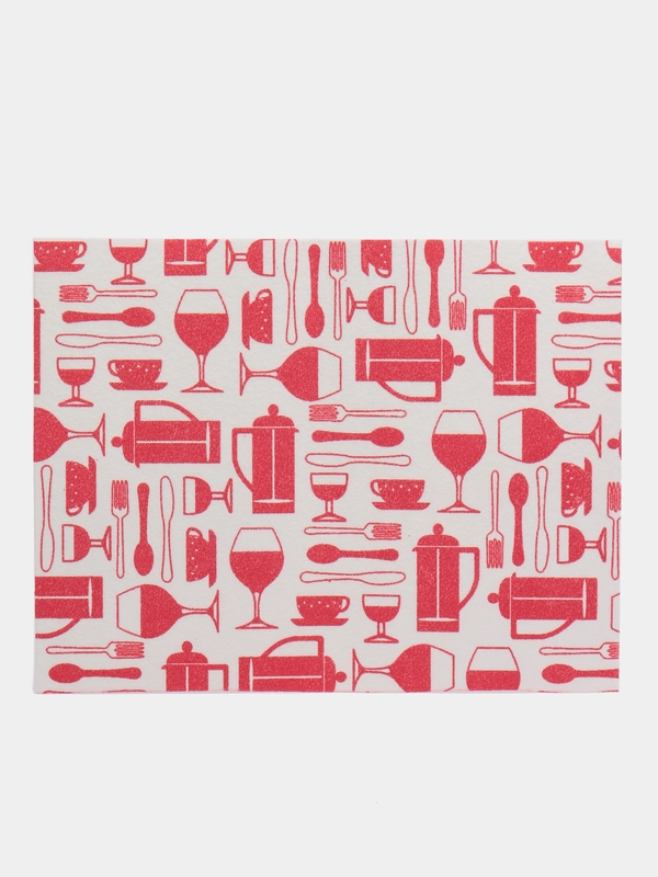 Коврик для сушки посуды, губчатая вискоза, 30 х 40 см / Коврик кухонный / Сушка посуды